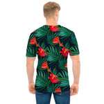 Hawaiian Tropical Flowers Pattern Print Men's T-Shirt