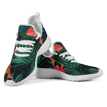 Hawaiian Tropical Flowers Pattern Print Mesh Knit Shoes GearFrost