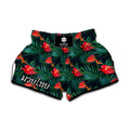 Hawaiian Tropical Flowers Pattern Print Muay Thai Boxing Shorts