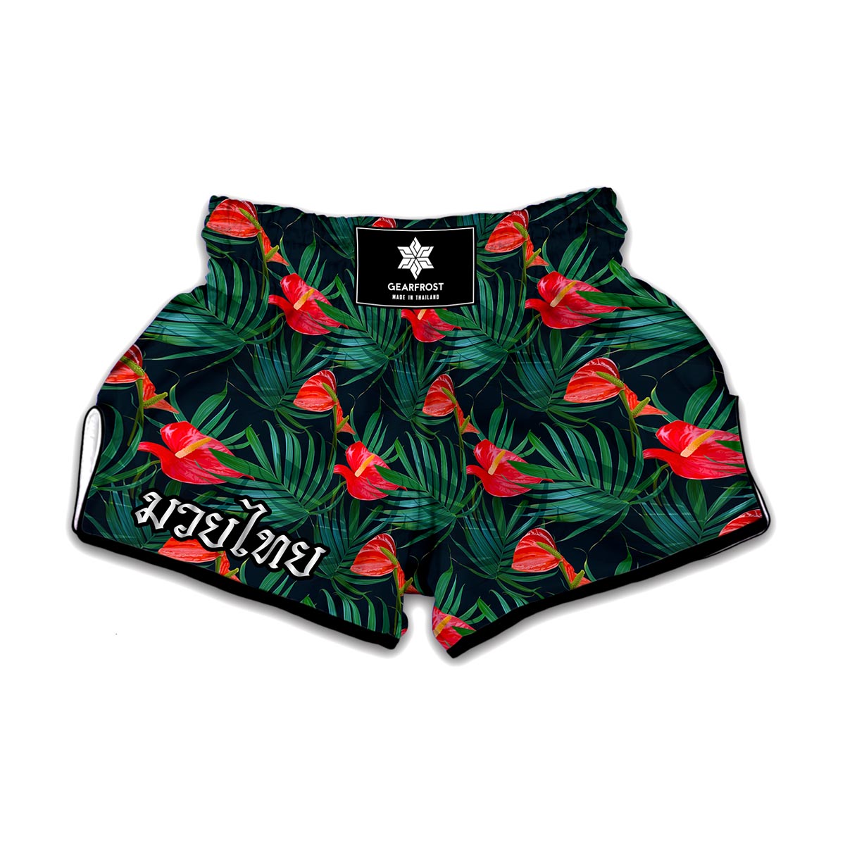 Hawaiian Tropical Flowers Pattern Print Muay Thai Boxing Shorts