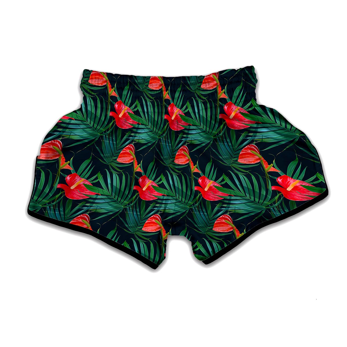 Hawaiian Tropical Flowers Pattern Print Muay Thai Boxing Shorts