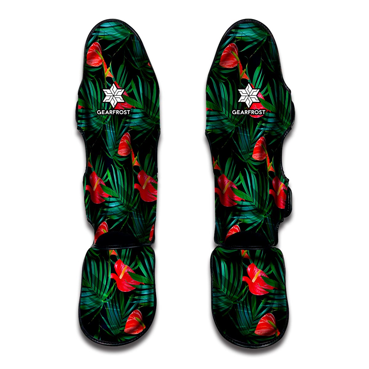 Hawaiian Tropical Flowers Pattern Print Muay Thai Shin Guard