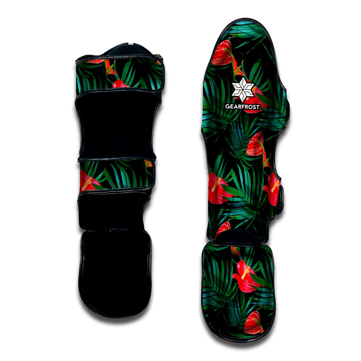 Hawaiian Tropical Flowers Pattern Print Muay Thai Shin Guard