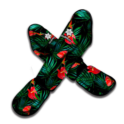 Hawaiian Tropical Flowers Pattern Print Muay Thai Shin Guard
