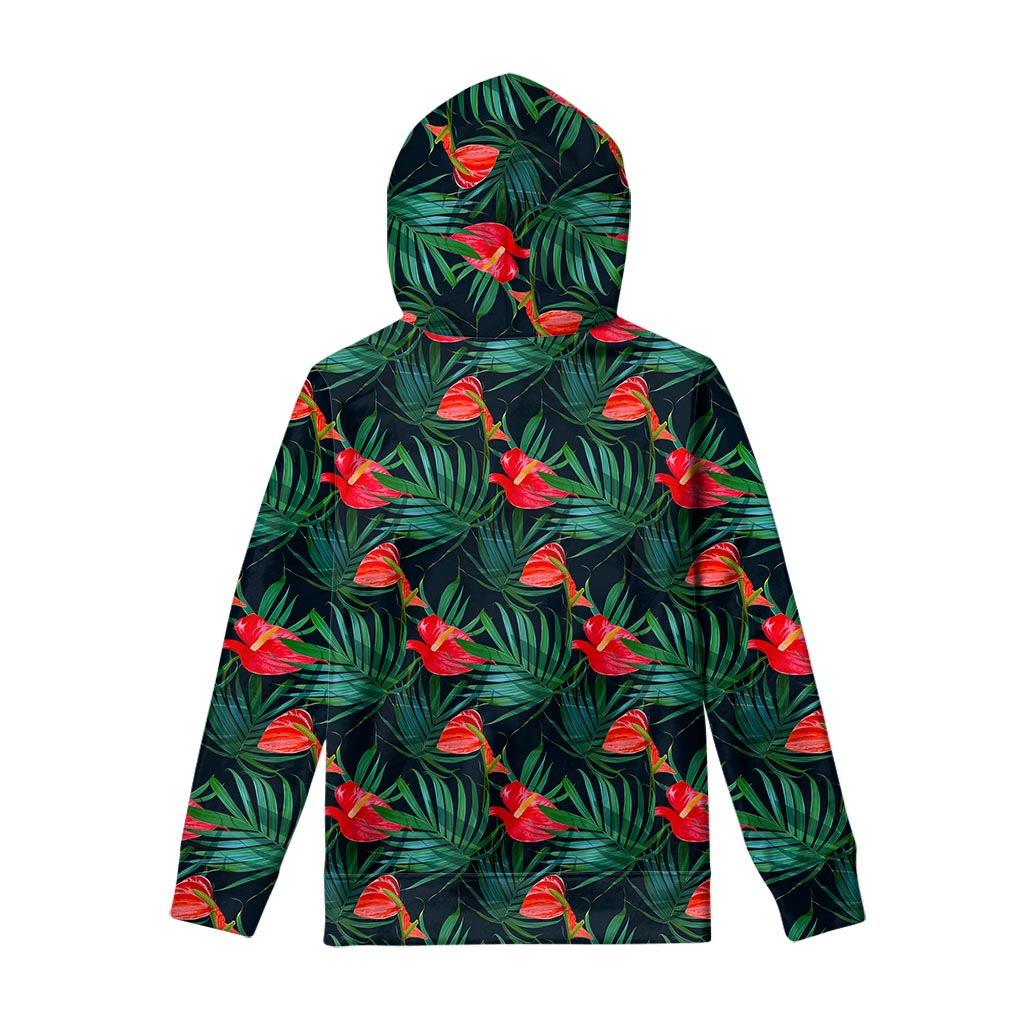 Hawaiian Tropical Flowers Pattern Print Pullover Hoodie