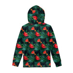 Hawaiian Tropical Flowers Pattern Print Pullover Hoodie