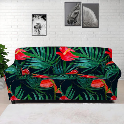 Hawaiian Tropical Flowers Pattern Print Sofa Cover