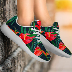 Hawaiian Tropical Flowers Pattern Print Sport Shoes GearFrost