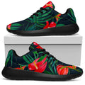 Hawaiian Tropical Flowers Pattern Print Walking Shoes