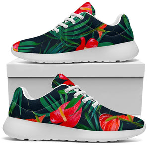 Hawaiian Tropical Flowers Pattern Print Sport Shoes GearFrost