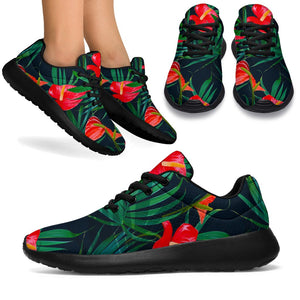 Hawaiian Tropical Flowers Pattern Print Sport Shoes GearFrost