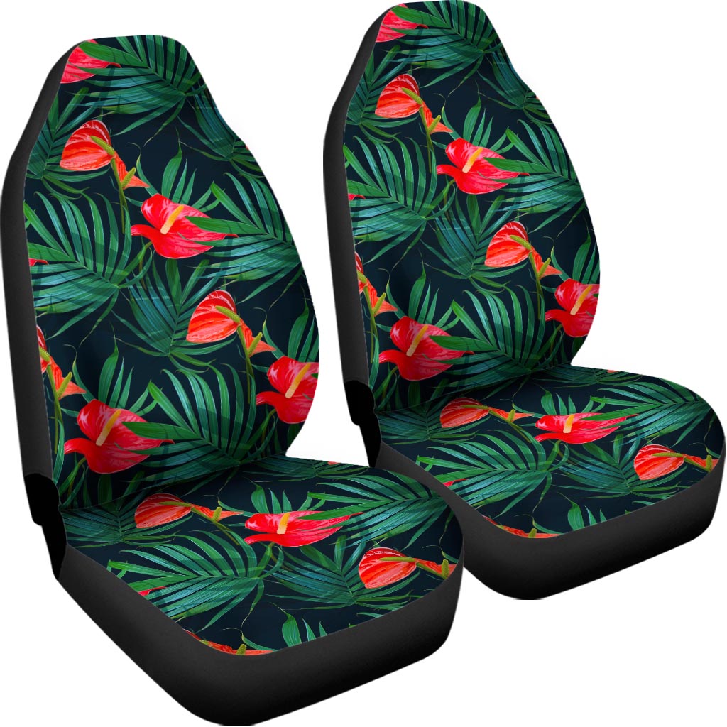 Hawaiian Tropical Flowers Pattern Print Universal Fit Car Seat Covers