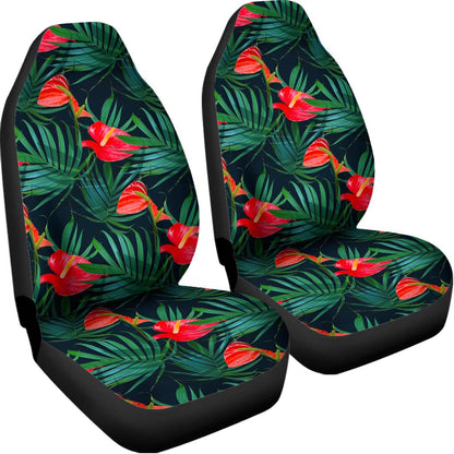 Hawaiian Tropical Flowers Pattern Print Universal Fit Car Seat Covers