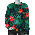 Hawaiian Tropical Flowers Pattern Print Women's Crewneck Sweatshirt GearFrost