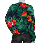 Hawaiian Tropical Flowers Pattern Print Women's Crewneck Sweatshirt GearFrost