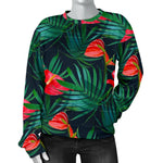 Hawaiian Tropical Flowers Pattern Print Women's Crewneck Sweatshirt GearFrost