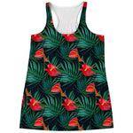 Hawaiian Tropical Flowers Pattern Print Women's Racerback Tank Top