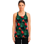 Hawaiian Tropical Flowers Pattern Print Women's Racerback Tank Top