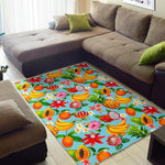 Hawaiian Tropical Fruits Pattern Print Area Rug GearFrost