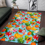 Hawaiian Tropical Fruits Pattern Print Area Rug GearFrost