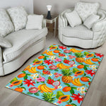 Hawaiian Tropical Fruits Pattern Print Area Rug GearFrost