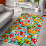 Hawaiian Tropical Fruits Pattern Print Area Rug GearFrost