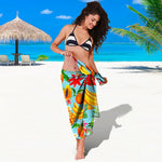 Hawaiian Tropical Fruits Pattern Print Beach Sarong Wrap