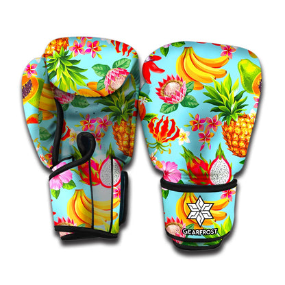Hawaiian Tropical Fruits Pattern Print Boxing Gloves