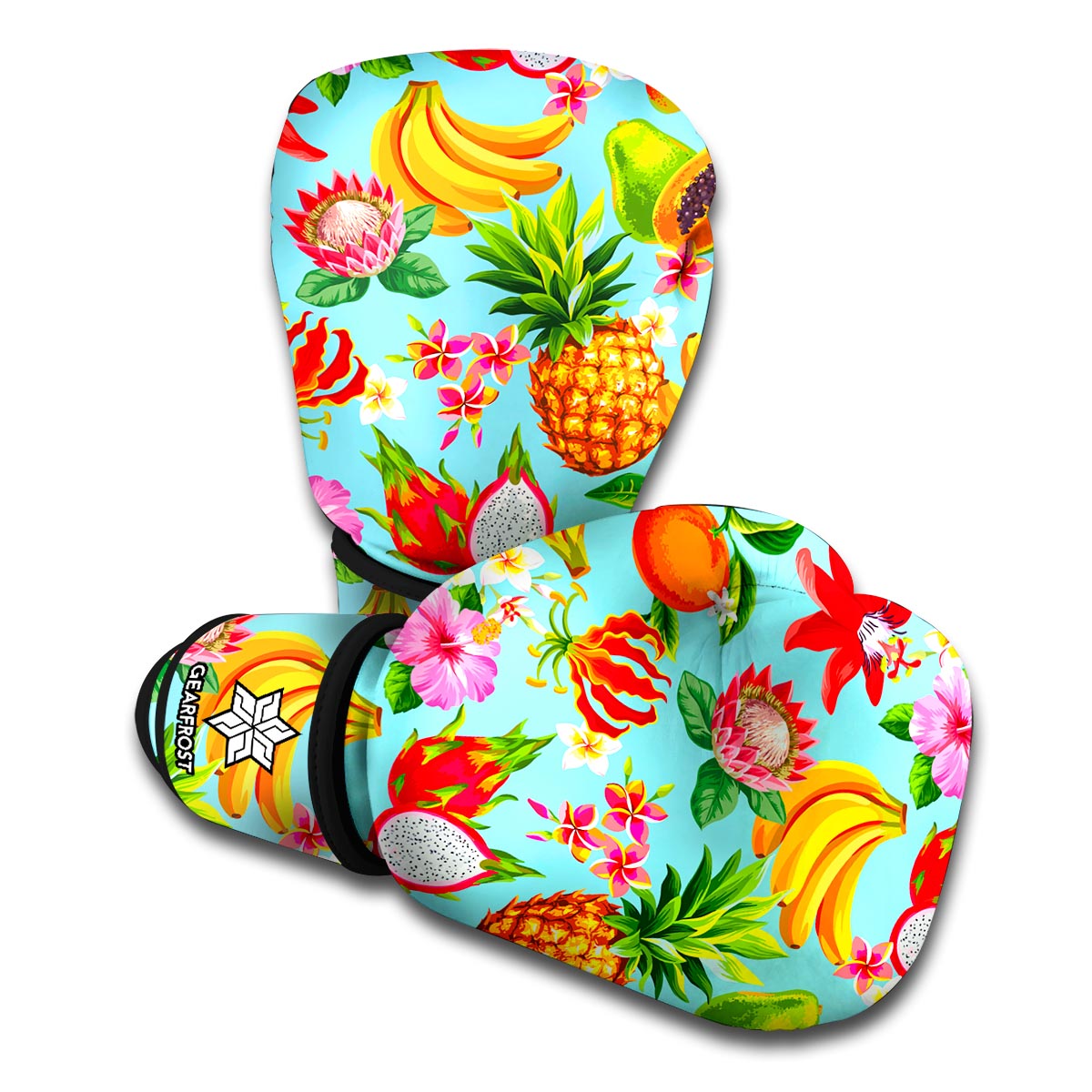 Hawaiian Tropical Fruits Pattern Print Boxing Gloves
