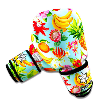 Hawaiian Tropical Fruits Pattern Print Boxing Gloves