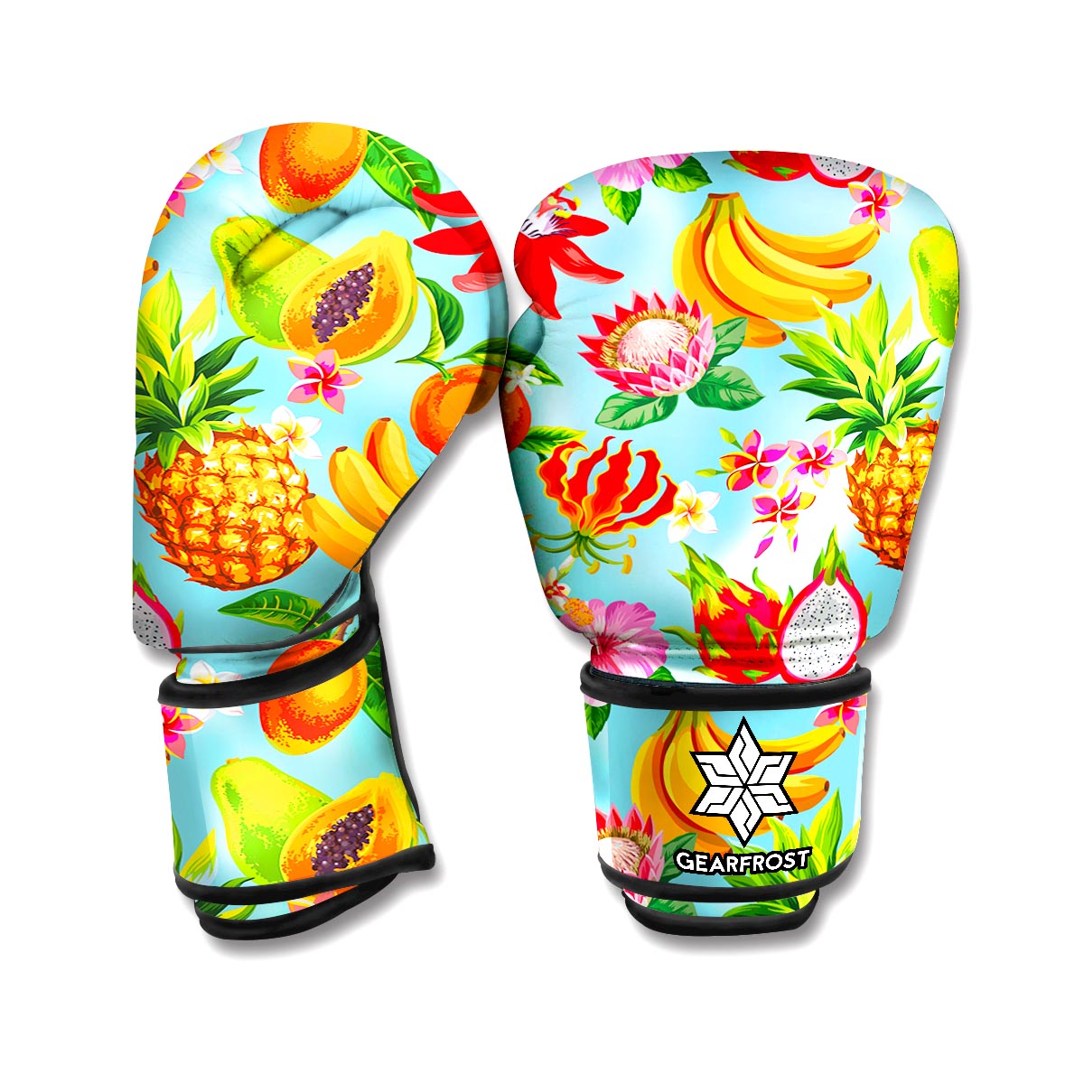 Hawaiian Tropical Fruits Pattern Print Boxing Gloves