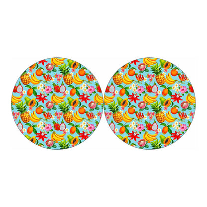 Hawaiian Tropical Fruits Pattern Print Car Coasters