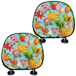 Hawaiian Tropical Fruits Pattern Print Car Headrest Covers