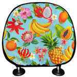 Hawaiian Tropical Fruits Pattern Print Car Headrest Covers