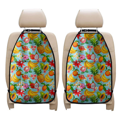 Hawaiian Tropical Fruits Pattern Print Car Seat Organizers