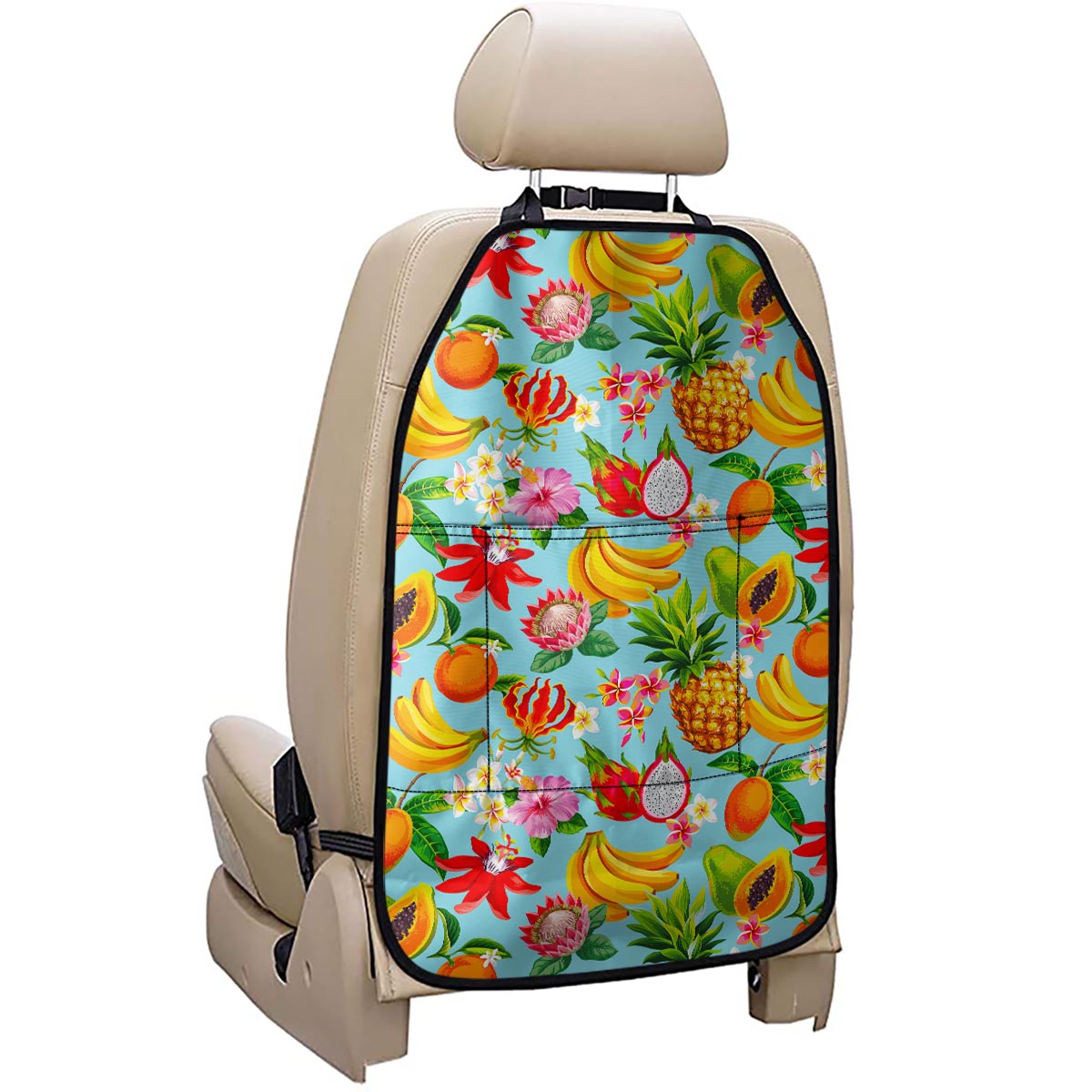 Hawaiian Tropical Fruits Pattern Print Car Seat Organizers