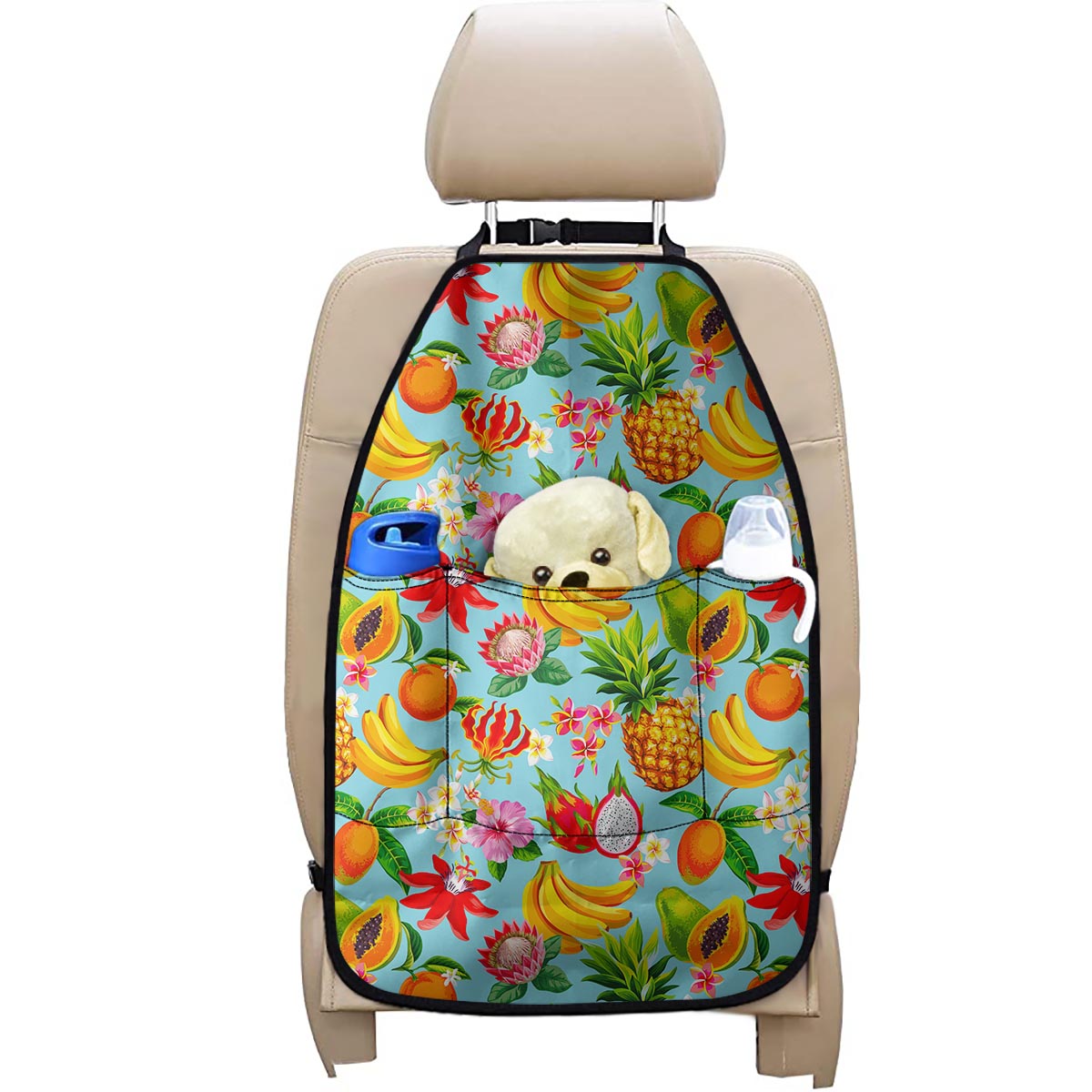 Hawaiian Tropical Fruits Pattern Print Car Seat Organizers