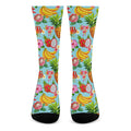 Hawaiian Tropical Fruits Pattern Print Crew Socks