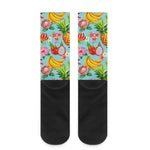 Hawaiian Tropical Fruits Pattern Print Crew Socks