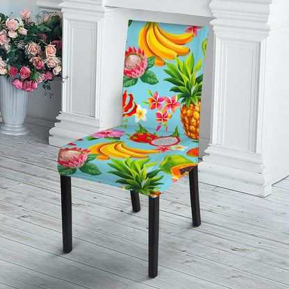Hawaiian Tropical Fruits Pattern Print Dining Chair Slipcover