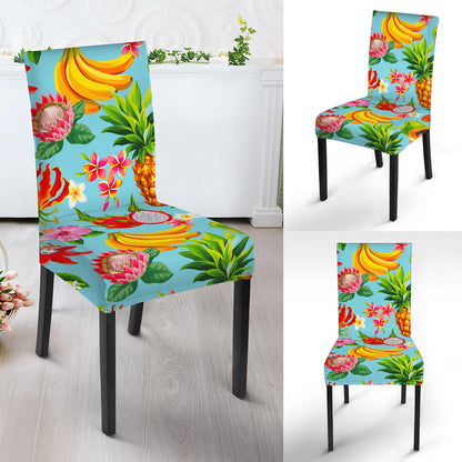 Hawaiian Tropical Fruits Pattern Print Dining Chair Slipcover