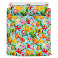 Hawaiian Tropical Fruits Pattern Print Duvet Cover Bedding Set
