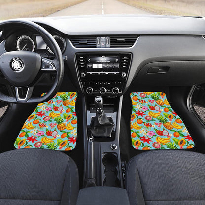 Hawaiian Tropical Fruits Pattern Print Front Car Floor Mats