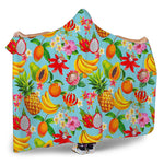 Hawaiian Tropical Fruits Pattern Print Hooded Blanket