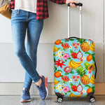 Hawaiian Tropical Fruits Pattern Print Luggage Cover GearFrost