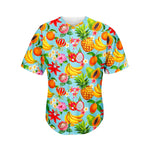 Hawaiian Tropical Fruits Pattern Print Men's Baseball Jersey