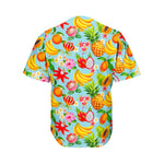 Hawaiian Tropical Fruits Pattern Print Men's Baseball Jersey