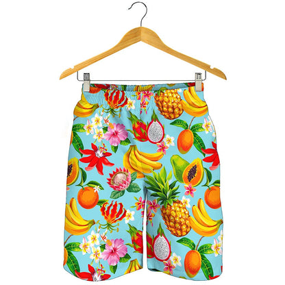 Hawaiian Tropical Fruits Pattern Print Men's Shorts