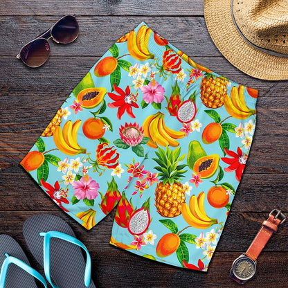 Hawaiian Tropical Fruits Pattern Print Men's Shorts