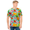 Hawaiian Tropical Fruits Pattern Print Men's T-Shirt